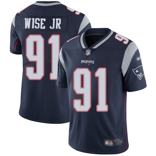 New England Patriots Football #91 Vapor Limited Navy Blue Men Deatrich Wise Jr Home NFL Jersey